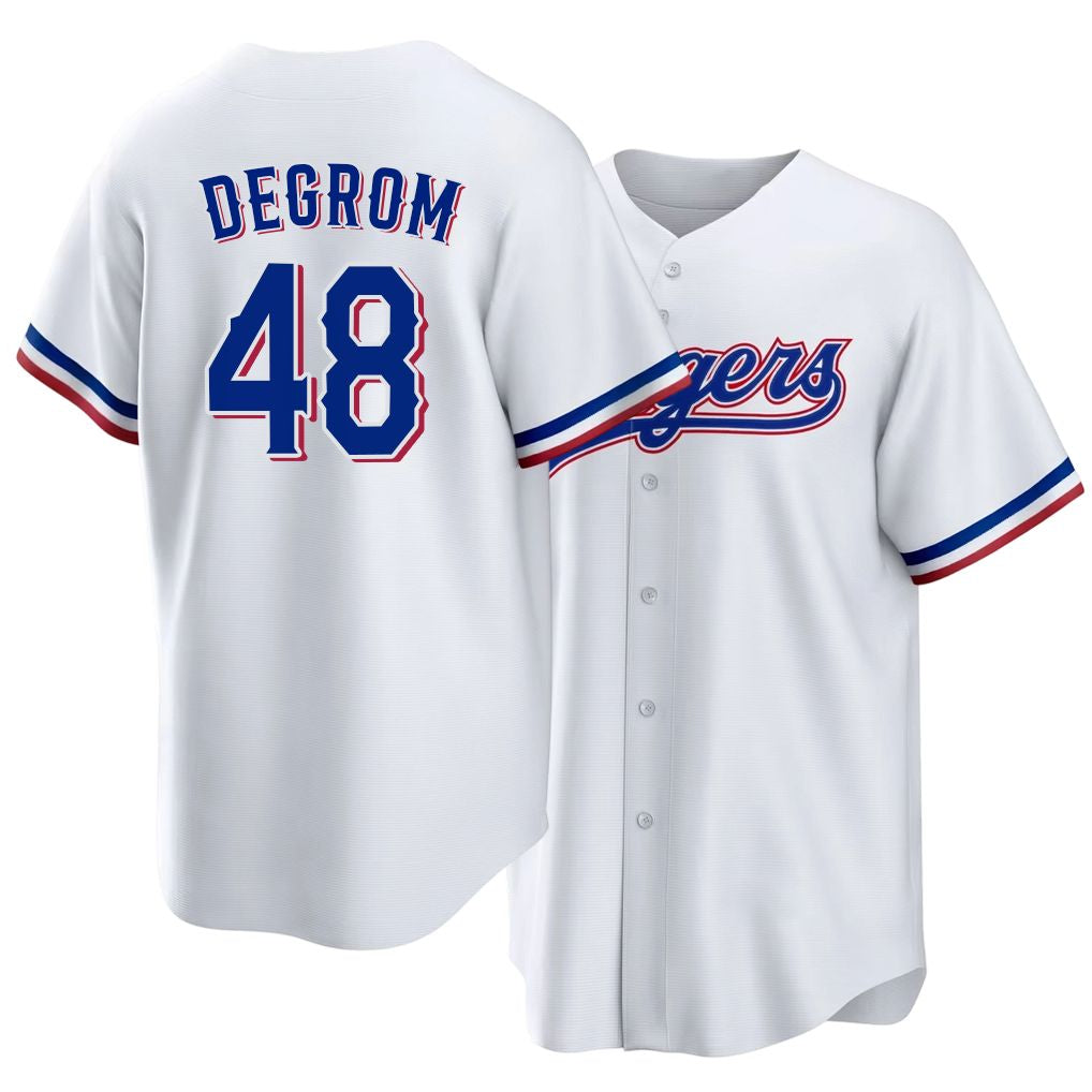 Texas #48 deGrom Player Baseball Short Sleeve white Jersey Jacob For Men Women Youth Gift