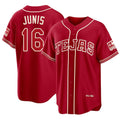 Texas #16 Junis Player Baseball Short Sleeve Red Jersey Jakob For Men Women Youth Gift