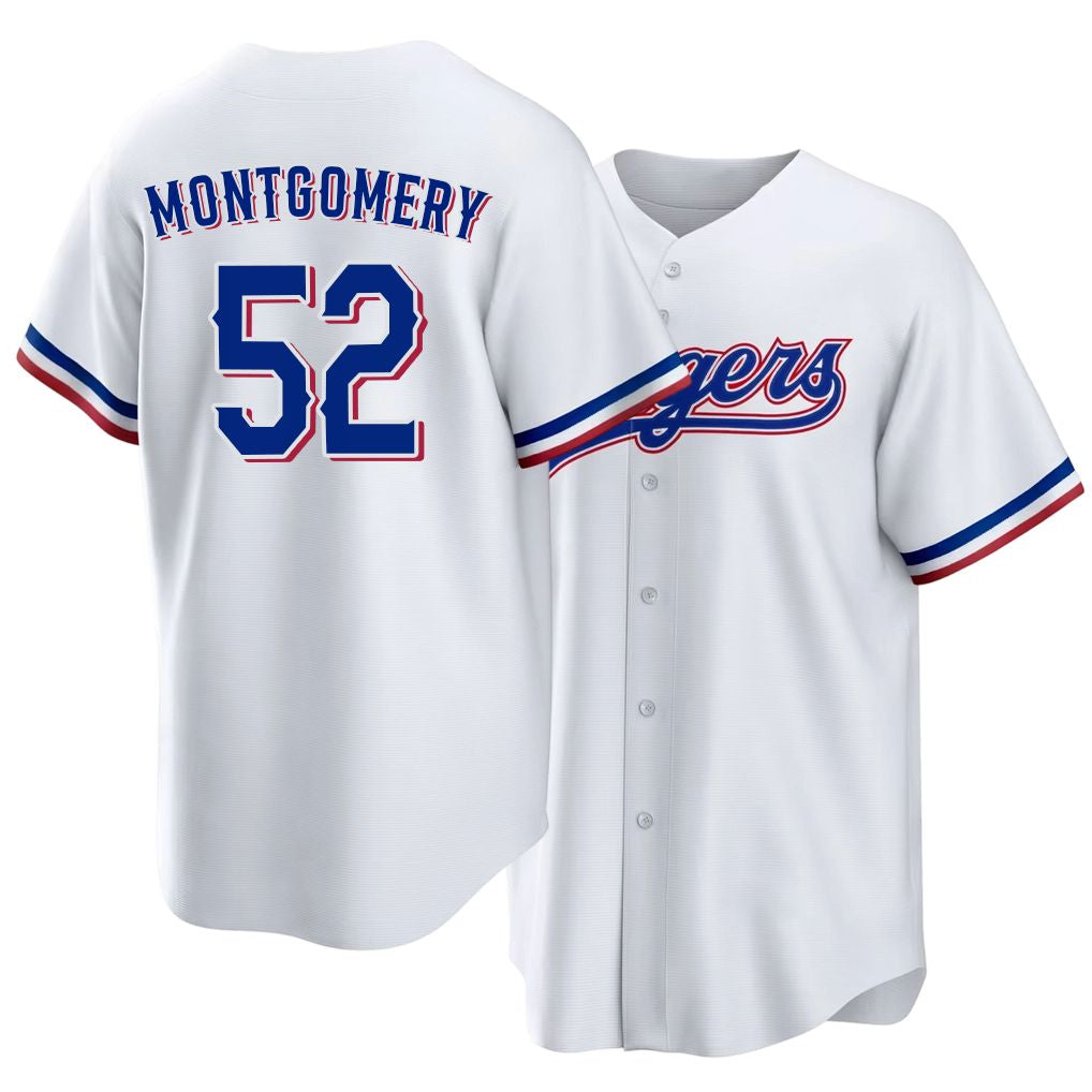 Texas #52 Montgomery Player Baseball Short Sleeve white Jersey Jordan For Men Women Youth Gift