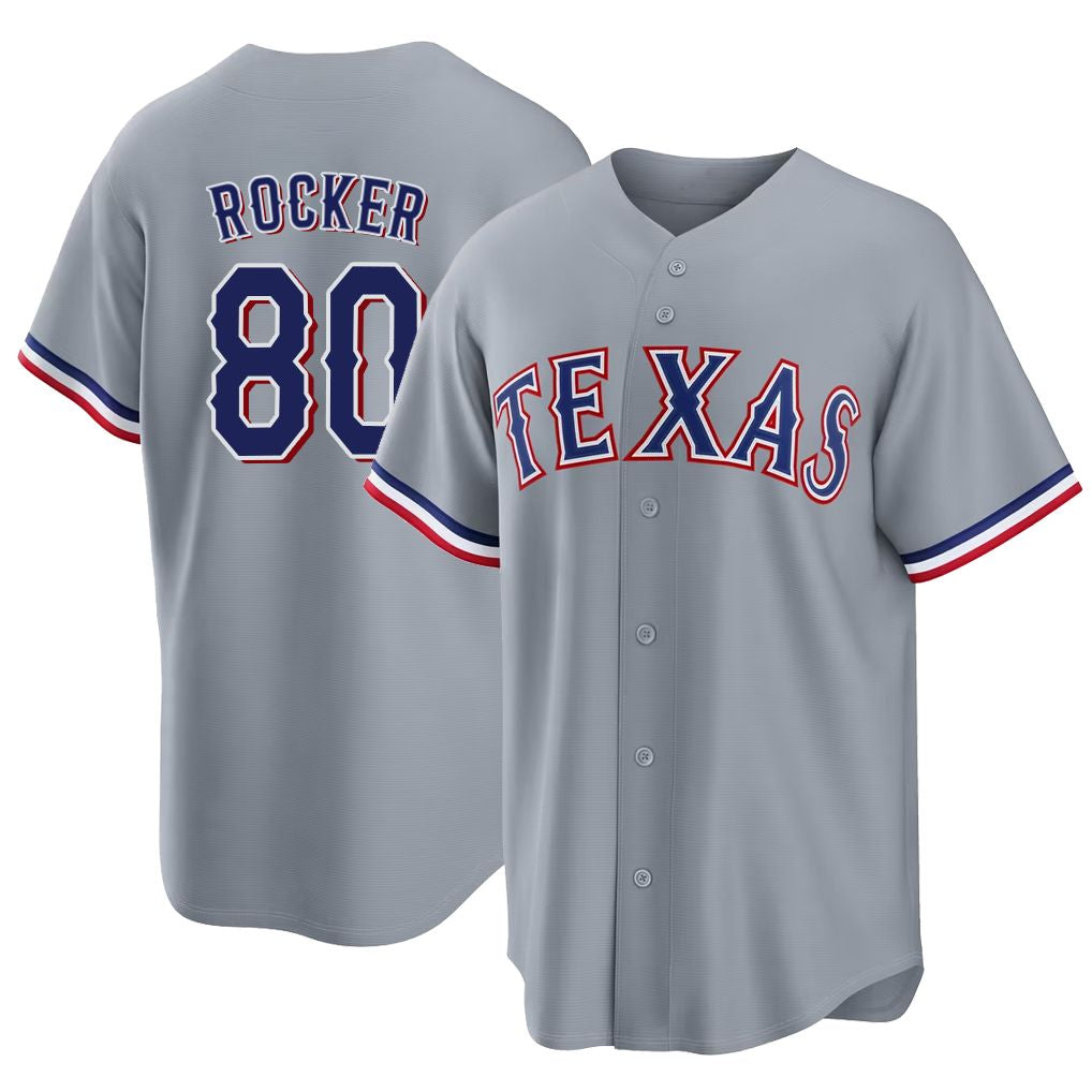 Texas #80 Rocker Player Baseball Short Sleeve gray Jersey Kumar For Men Women Youth Gift