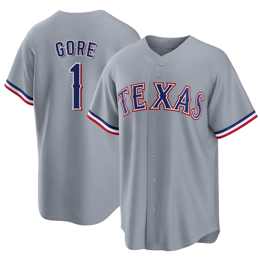 Texas #1 Gore Player Baseball Short Sleeve gray Jersey Mackenzie For Men Women Youth Gift