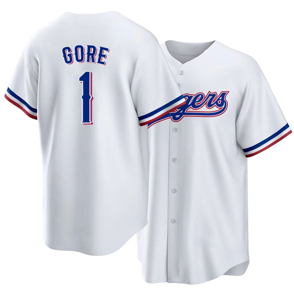 Texas #1 Gore Player Baseball Short Sleeve white Jersey Mackenzie For Men Women Youth Gift