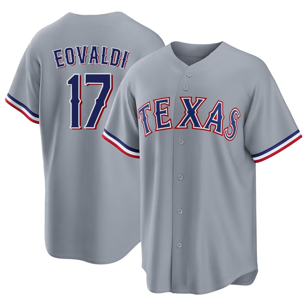 Texas #17 Eovaldi Player Baseball Short Sleeve gray Jersey Nathan For Men Women Youth Gift