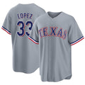 Texas #33 Lopez Player Baseball Short Sleeve gray Jersey Nicky For Men Women Youth Gift