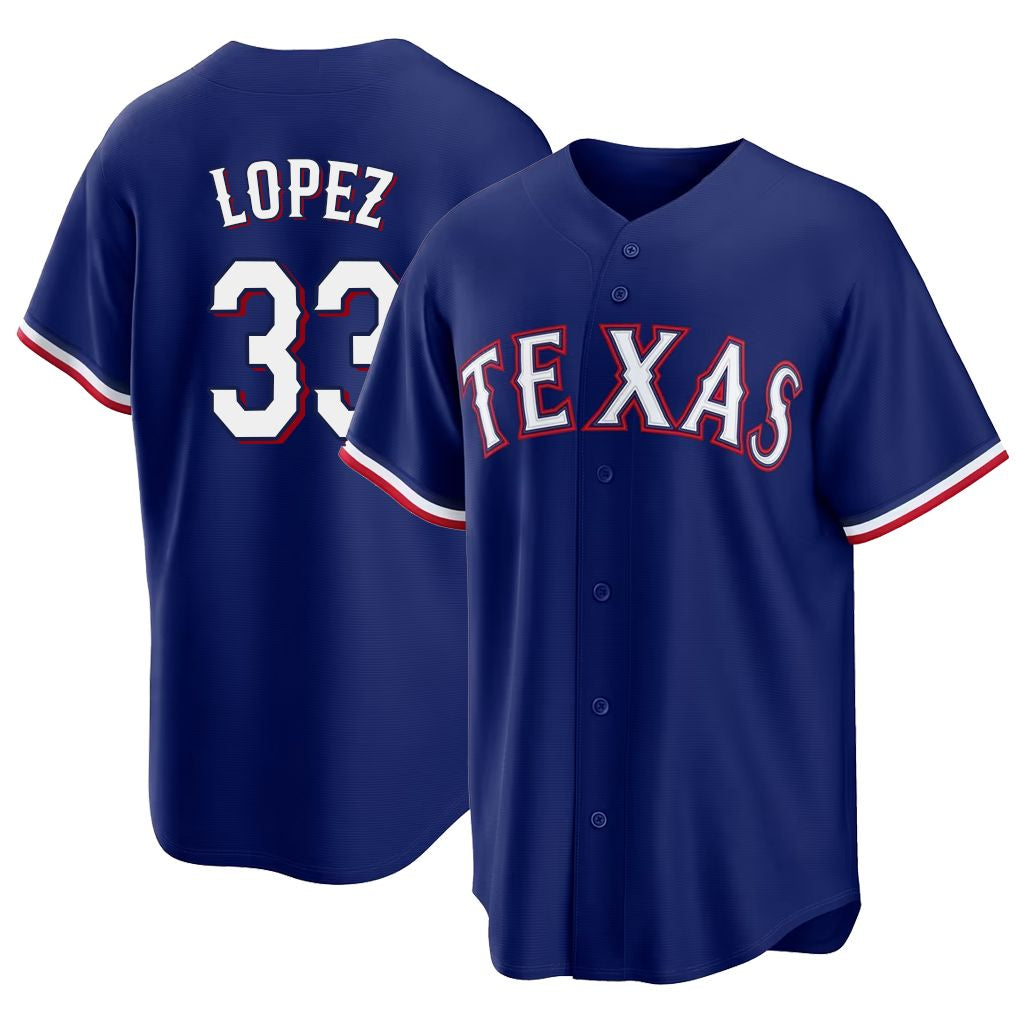 Texas #33 Lopez Player Baseball Short Sleeve royal Jersey Nicky For Men Women Youth Gift