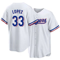 Texas #33 Lopez Player Baseball Short Sleeve white Jersey Nicky For Men Women Youth Gift