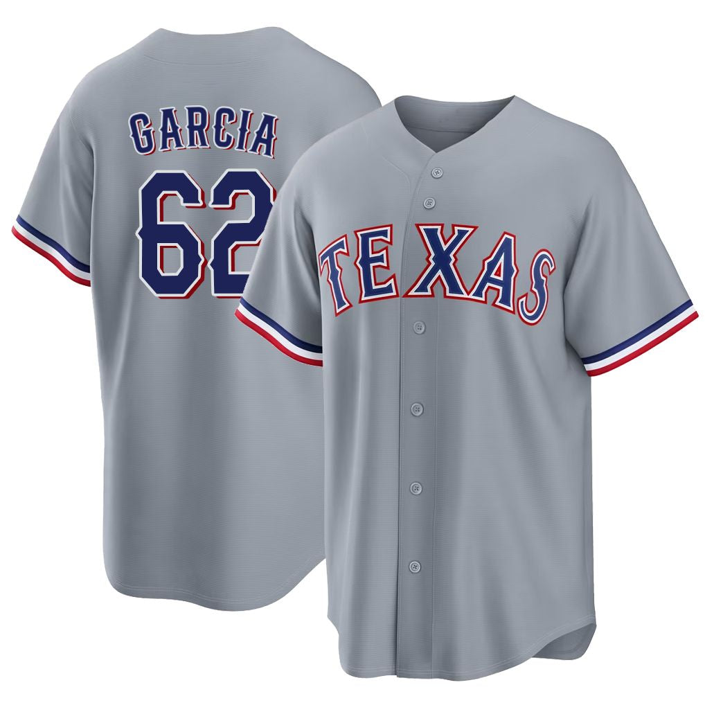 Texas #62 Garcia Player Baseball Short Sleeve gray Jersey Robert For Men Women Youth Gift
