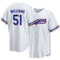 Texas #51 Williams Player Baseball Short Sleeve white Jersey Trevor For Men Women Youth Gift