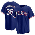 Texas #36 Langford Player Baseball Short Sleeve royal Jersey Wyatt For Men Women Youth Gift
