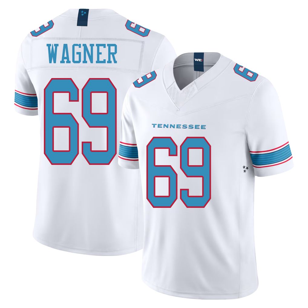 Tennessee #69 Wagner Player Football V Neck Short Sleeve White Jersey Aamil For Men Youth Women Gift