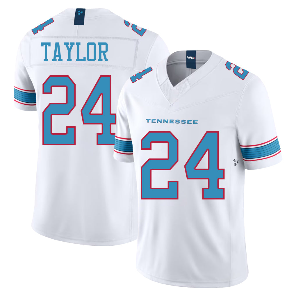 Tennessee #24 Taylor Player Football V Neck Short Sleeve White Jersey Alontae For Men Youth Women Gift