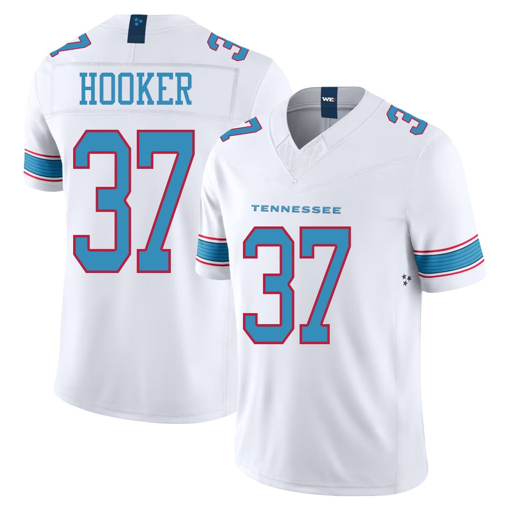 Tennessee #37 Hooker Player Football V Neck Short Sleeve White Jersey Amani For Men Youth Women Gift