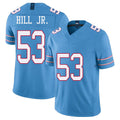 Tennessee #53 Hill Jr. Player Football V Neck Short Sleeve Light Blue Jersey Anthony For Men Youth Women Gift