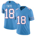Tennessee #18 Flott Player Football V Neck Short Sleeve Light Blue Jersey Cordale For Men Youth Women Gift