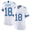 Tennessee #18 Flott Player Football V Neck Short Sleeve White Jersey Cordale For Men Youth Women Gift
