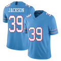 Tennessee #39 Jackson Player Football V Neck Short Sleeve Light Blue Jersey Courtney For Men Youth Women Gift