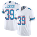Tennessee #39 Jackson Player Football V Neck Short Sleeve White Jersey Courtney For Men Youth Women Gift
