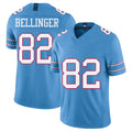 Tennessee #82 Bellinger Player Football V Neck Short Sleeve Light Blue Jersey Daniel For Men Youth Women Gift
