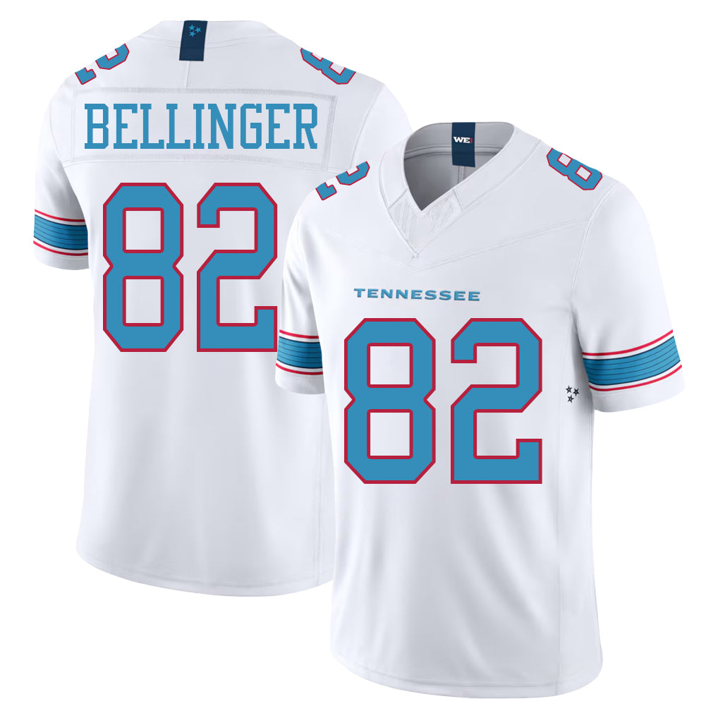 Tennessee #82 Bellinger Player Football V Neck Short Sleeve White Jersey Daniel For Men Youth Women Gift