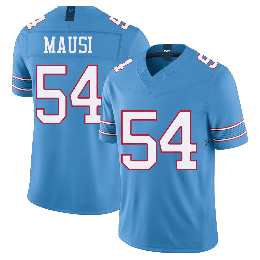 Tennessee #54 Mausi Player Football V Neck Short Sleeve Light Blue Jersey Dorian For Men Youth Women Gift