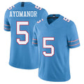 Tennessee #5 Ayomanor Player Football V Neck Short Sleeve Light Blue Jersey Elic For Men Youth Women Gift