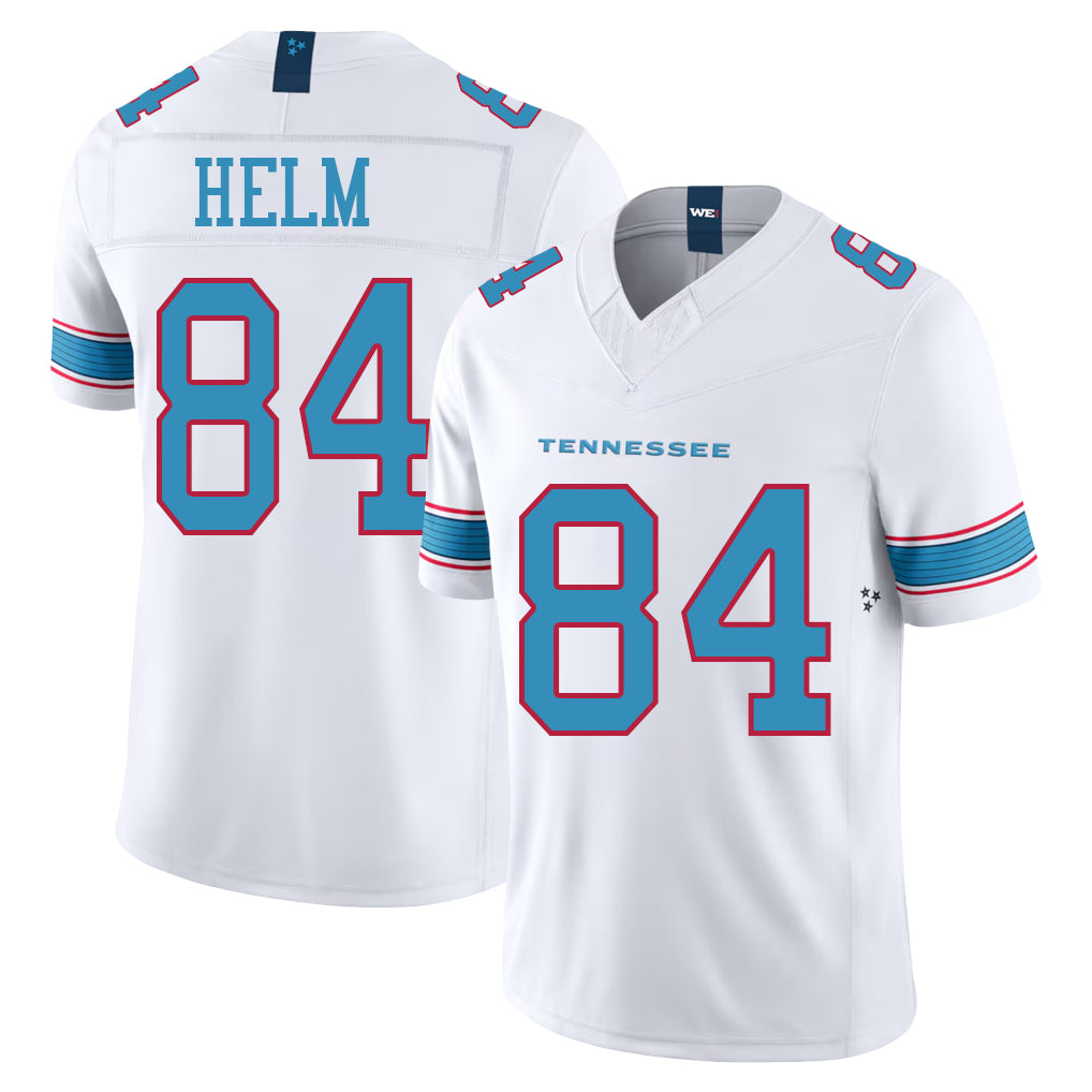 Tennessee #84 Helm Player Football V Neck Short Sleeve White Jersey Gunnar For Men Youth Women Gift