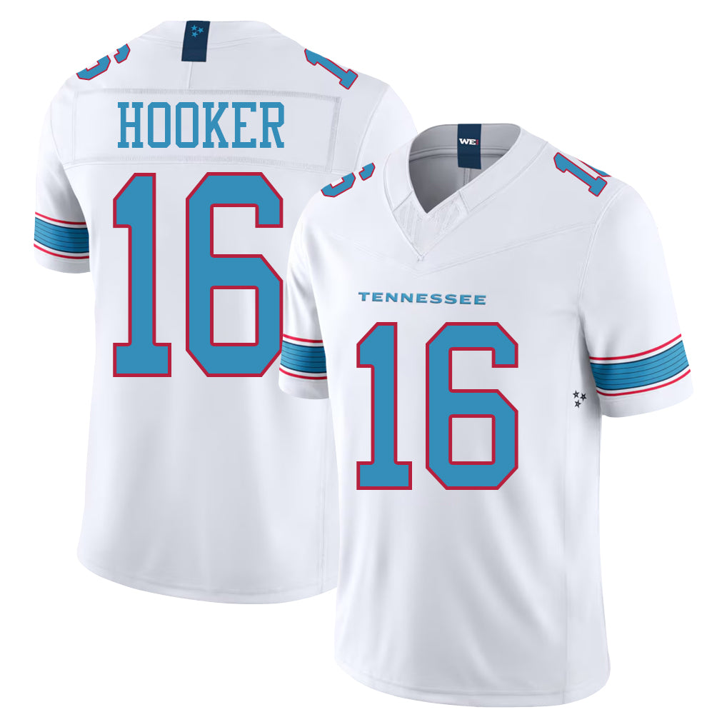 Tennessee #16 Hooker Player Football V Neck Short Sleeve White Jersey Hendon For Men Youth Women Gift