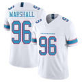 Tennessee #96 Marshall Player Football V Neck Short Sleeve White Jersey Jackie For Men Youth Women Gift