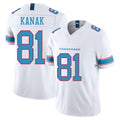 Tennessee #81 Kanak Player Football V Neck Short Sleeve White Jersey Jaren For Men Youth Women Gift