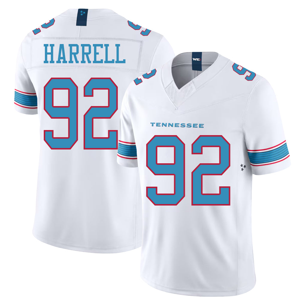 Tennessee #92 Harrell Player Football V Neck Short Sleeve White Jersey Jaylen For Men Youth Women Gift