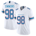 Tennessee #98 Simmons Player Football V Neck Short Sleeve White Jersey Jeffery For Men Youth Women Gift