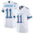 Tennessee #11 Johnson II Player Football V Neck Short Sleeve White Jersey Jermaine For Men Youth Women Gift