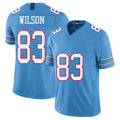 Tennessee #83 Wilson Player Football V Neck Short Sleeve Light Blue Jersey Joel For Men Youth Women Gift