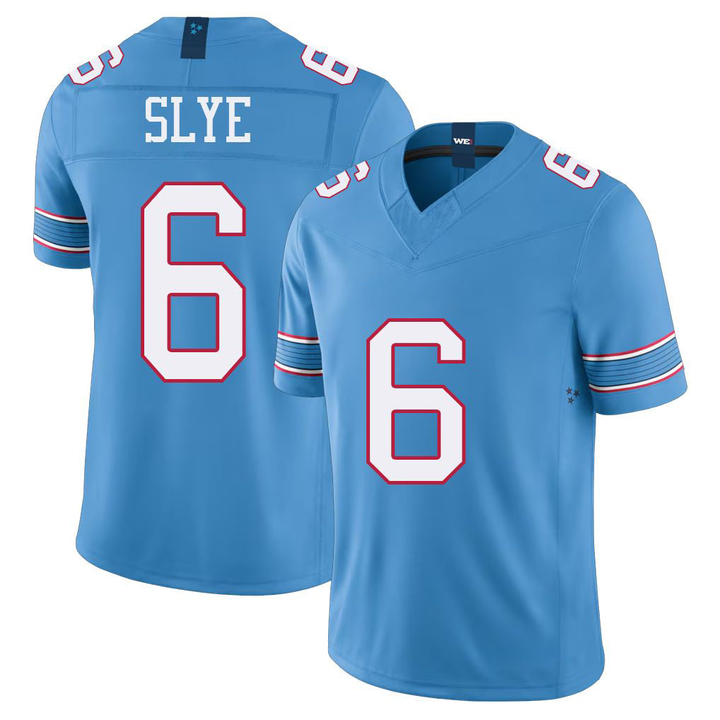 Tennessee #6 Slye Player Football V Neck Short Sleeve Light Blue Jersey Joey For Men Youth Women Gift