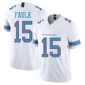 Tennessee #15 Faulk Player Football V Neck Short Sleeve White Jersey Keldric For Men Youth Women Gift