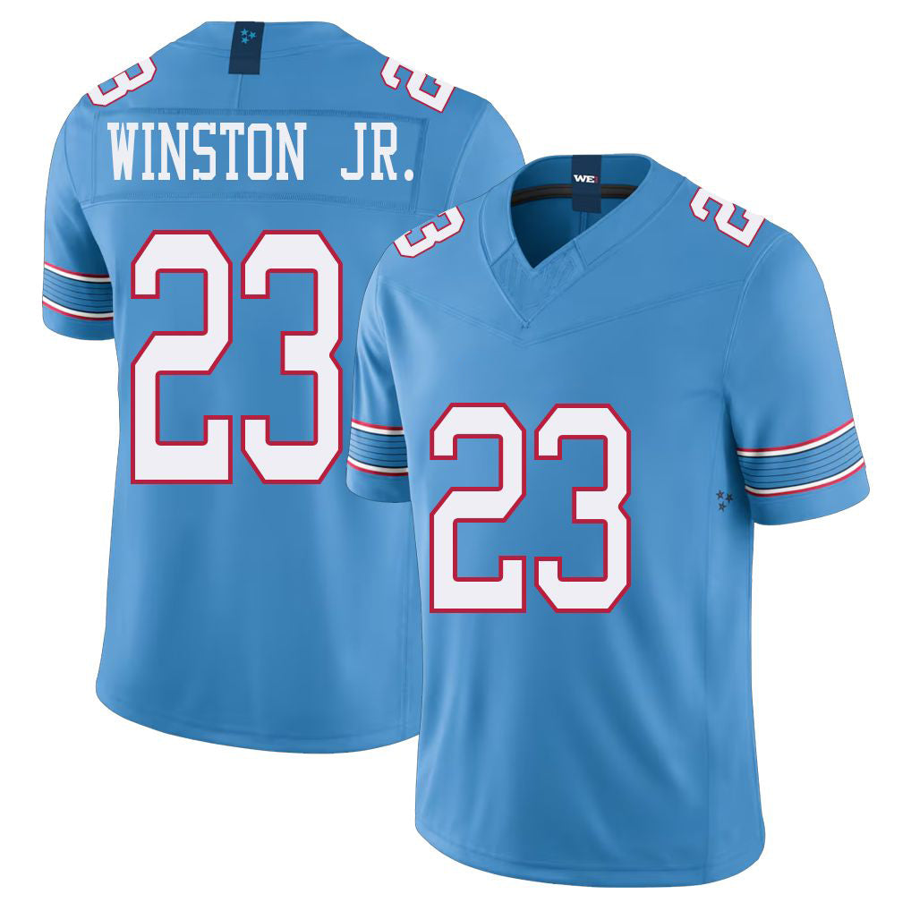 Tennessee #23 Winston Jr. Player Football V Neck Short Sleeve Light Blue Jersey Kevin For Men Youth Women Gift