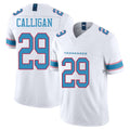 Tennessee #29 Calligan Player Football V Neck Short Sleeve White Jersey Keydrain For Men Youth Women Gift