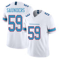 Tennessee #59 Saunders Player Football V Neck Short Sleeve White Jersey Khalen For Men Youth Women Gift