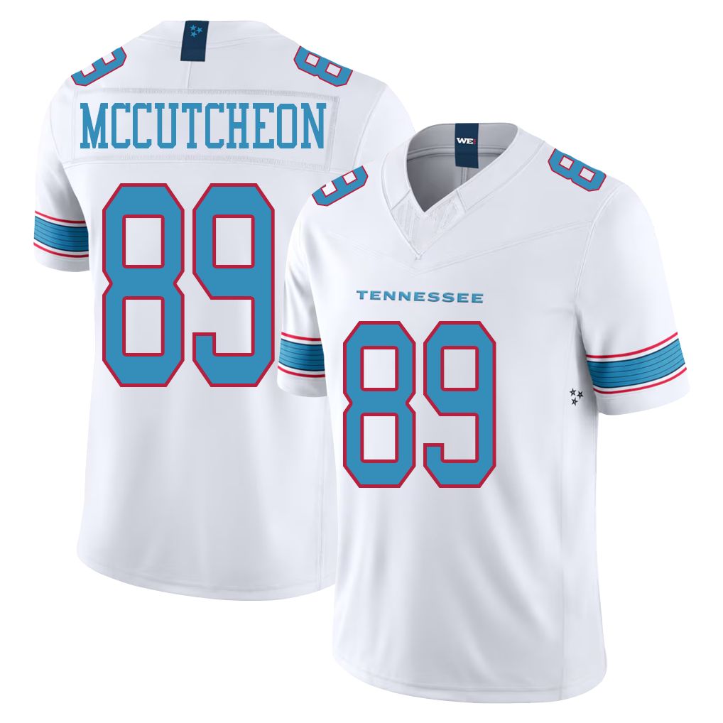 Tennessee #89 McCutcheon Player Football V Neck Short Sleeve White Jersey Lance For Men Youth Women Gift