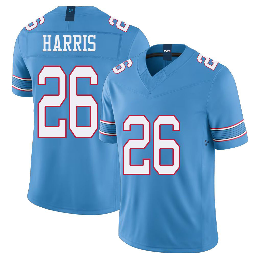 Tennessee #26 Harris Player Football V Neck Short Sleeve Light Blue Jersey Marcus For Men Youth Women Gift