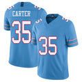 Tennessee #35 Carter Player Football V Neck Short Sleeve Light Blue Jersey Michael For Men Youth Women Gift