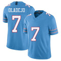 Tennessee #7 Oladejo Player Football V Neck Short Sleeve Light Blue Jersey Oluwafemi For Men Youth Women Gift
