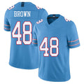 Tennessee #48 Brown Player Football V Neck Short Sleeve Light Blue Jersey Sean For Men Youth Women Gift