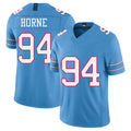 Tennessee #94 Horne Player Football V Neck Short Sleeve Light Blue Jersey Timmy For Men Youth Women Gift