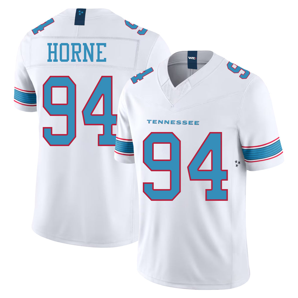 Tennessee #94 Horne Player Football V Neck Short Sleeve White Jersey Timmy For Men Youth Women Gift