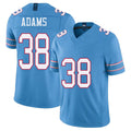 Tennessee #38 Adams Player Football V Neck Short Sleeve Light Blue Jersey Tony For Men Youth Women Gift