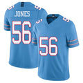 Tennessee #56 Jones Player Football V Neck Short Sleeve Light Blue Jersey Truman For Men Youth Women Gift
