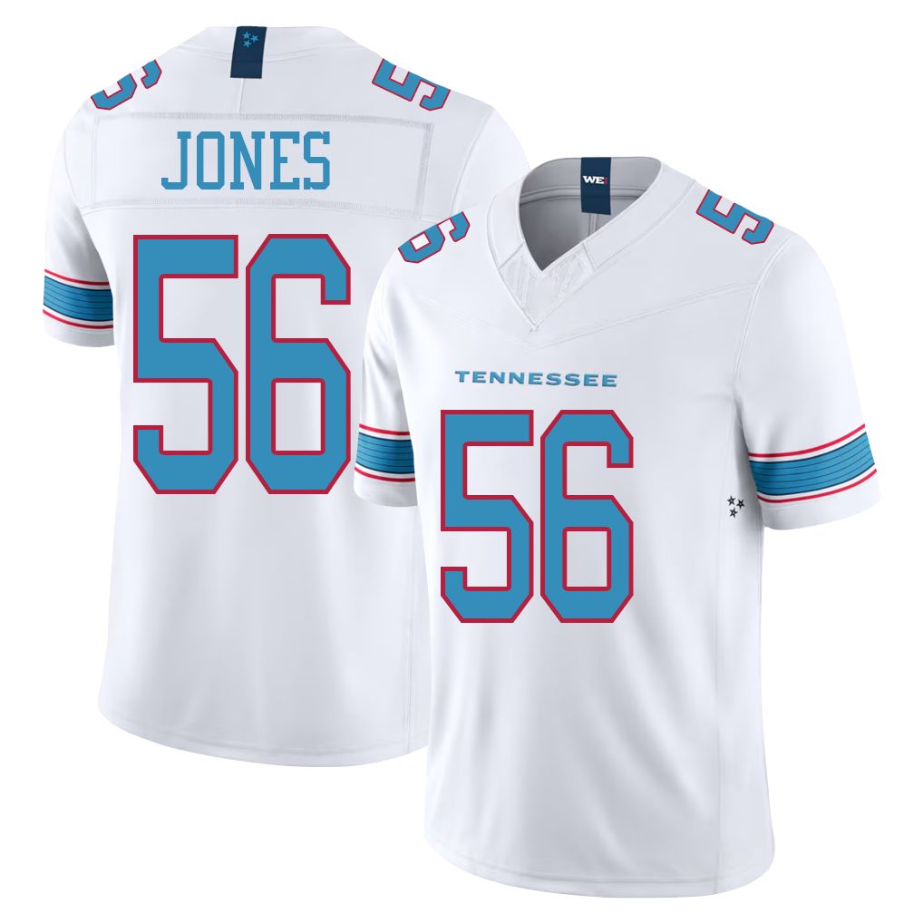 Tennessee #56 Jones Player Football V Neck Short Sleeve White Jersey Truman For Men Youth Women Gift