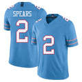 Tennessee #2 Spears Player Football V Neck Short Sleeve Light Blue Jersey Tyjae For Men Youth Women Gift