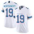 Tennessee #19 Montgomery Player Football V Neck Short Sleeve White Jersey Tyren For Men Youth Women Gift